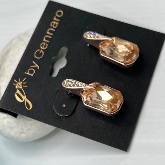 G by Gennaro Crystal Peach & Gold Statement Earrings $12ea / 3 for $20 - Picture 4 of 5